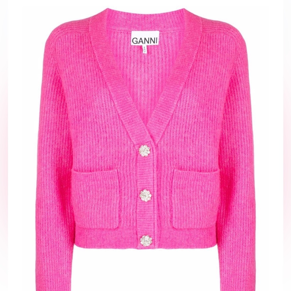Ganni Embellished Button Cardigan – NWOT - Size 34/S